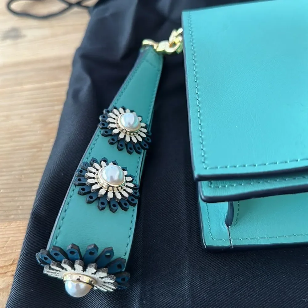 ZAC POSEN Earthette Leather Clutch + Dust Bag